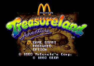 McDonald's Treasure Land Adventure (USA) Title Screen
